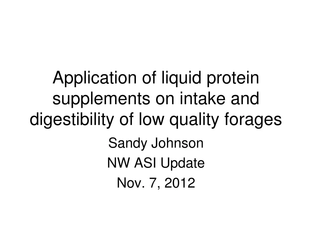 application of liquid protein supplements n.w