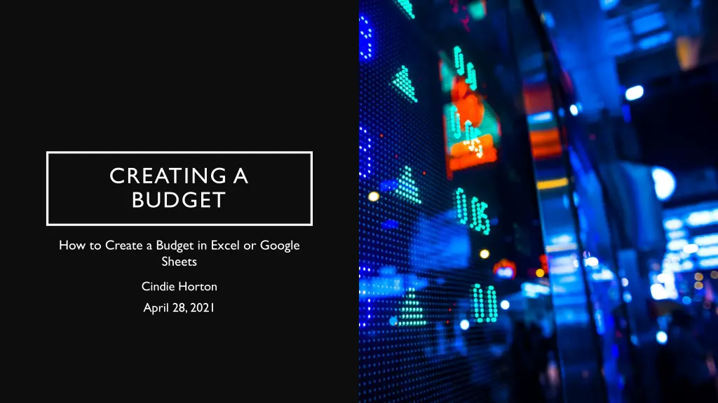 creating a budget n.w