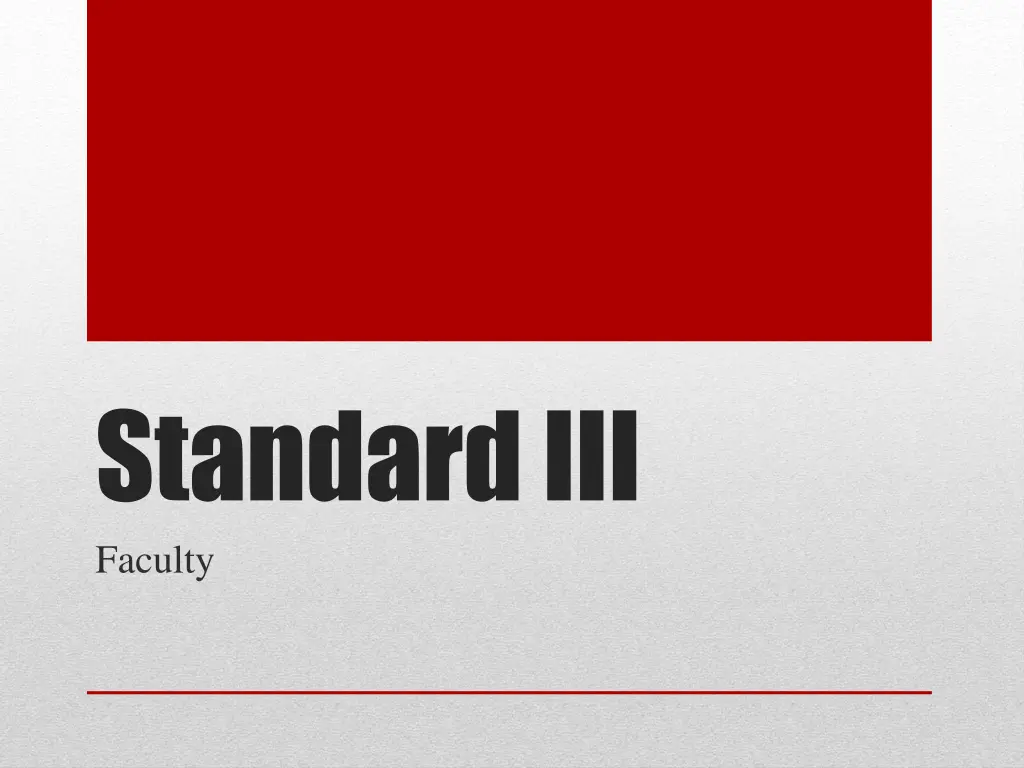 standard iii faculty n.w
