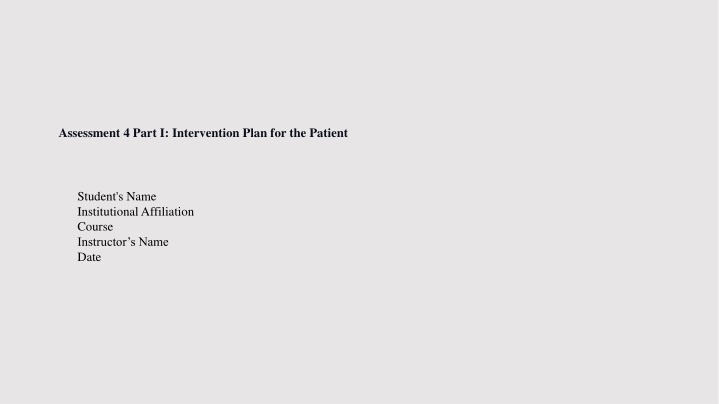 Comprehensive Intervention Plan for Type 2 Diabetes Management in Older Hispanic Female