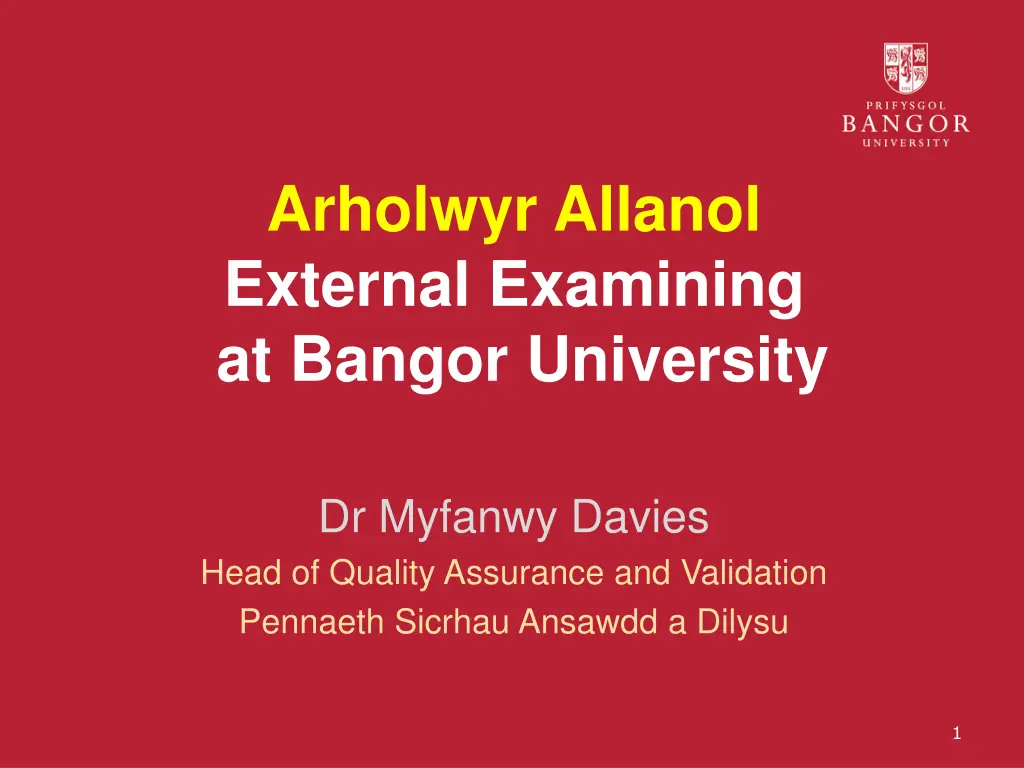 arholwyr allanol external examining at bangor n.w