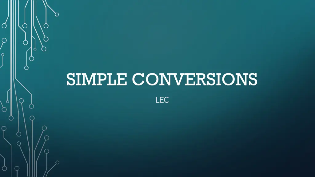 simple conversions n.w