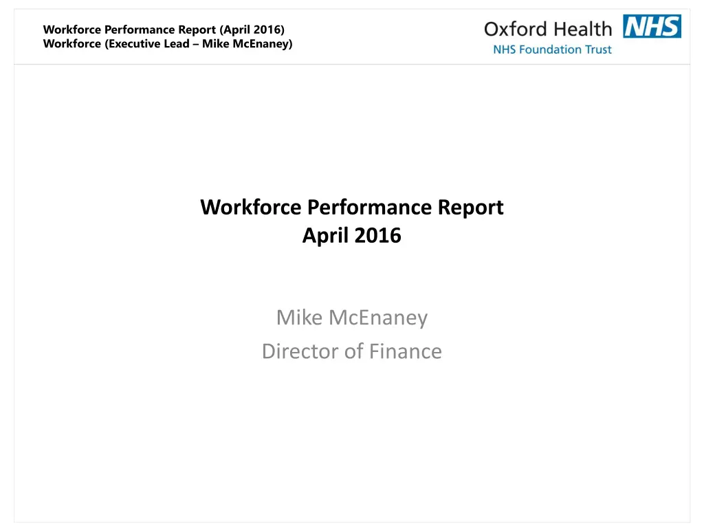 workforce performance report april 2016 workforce n.w