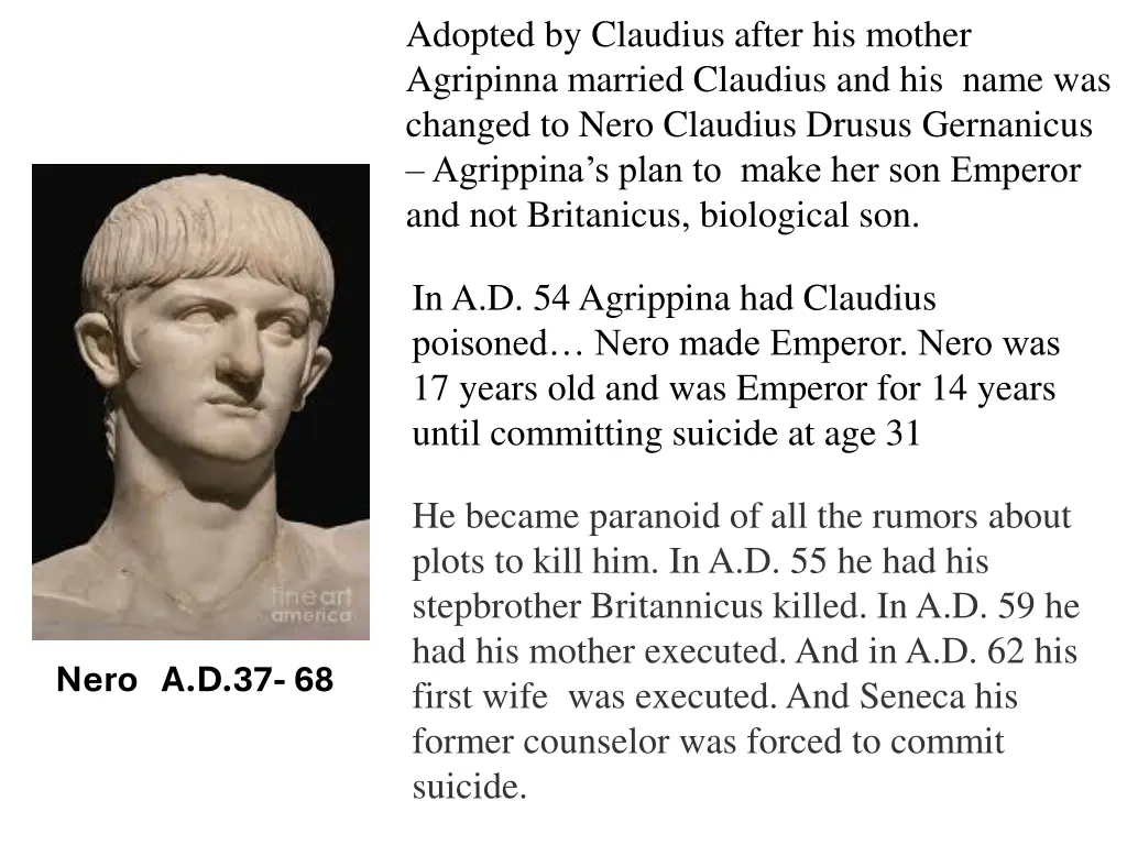 adopted by claudius after his mother agripinna n.w