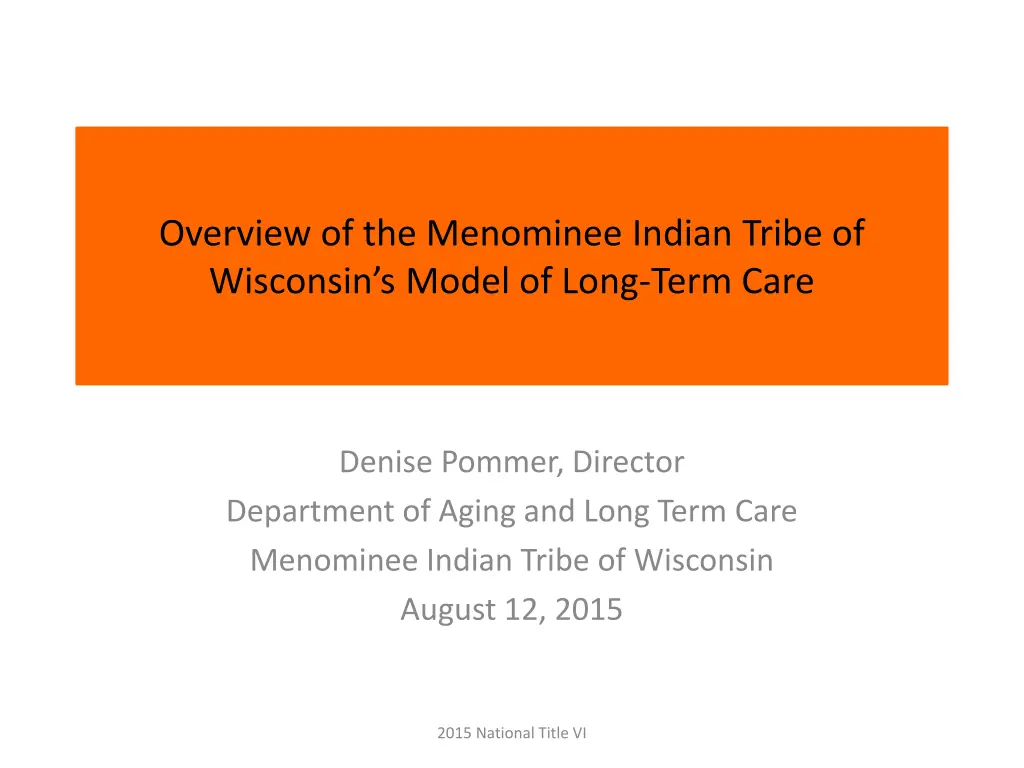 overview of the menominee indian tribe n.w