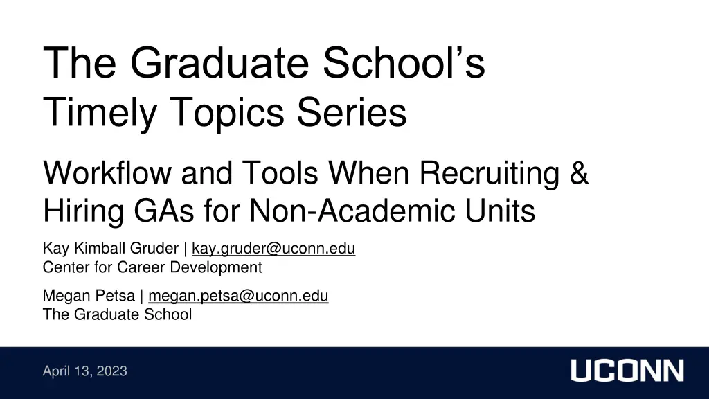 the graduate school s timely topics series n.w
