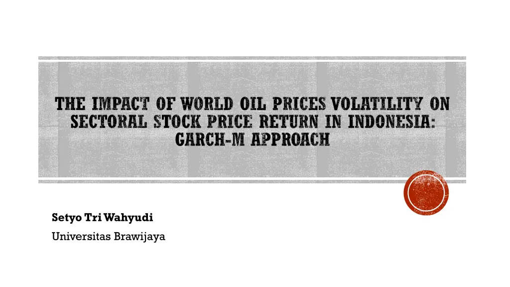 the impact of world oil prices volatility n.w