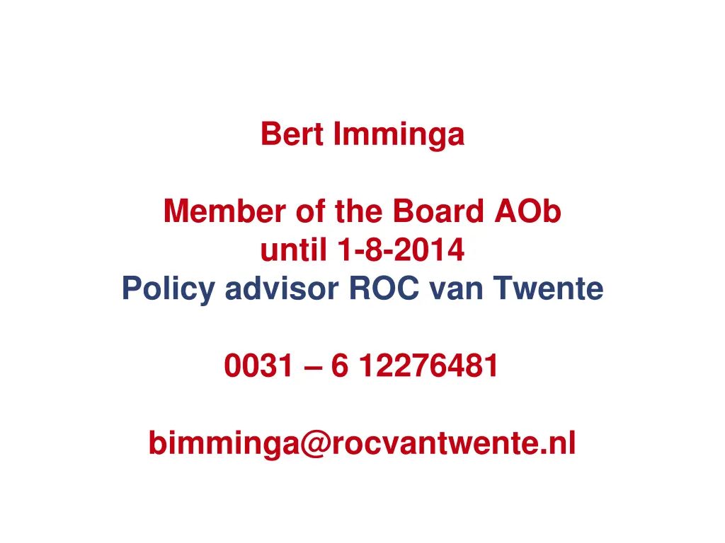 bert imminga n.w