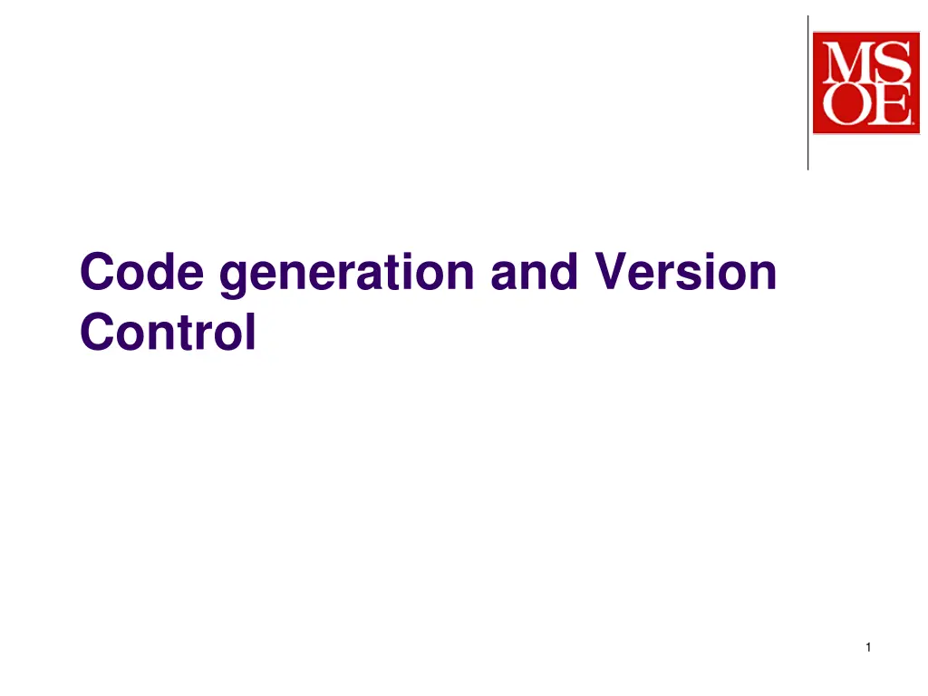 code generation and version control n.w