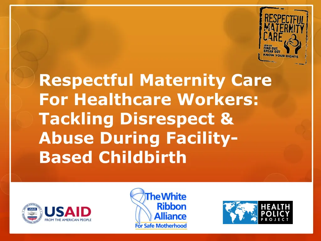 respectful maternity care for healthcare workers n.w