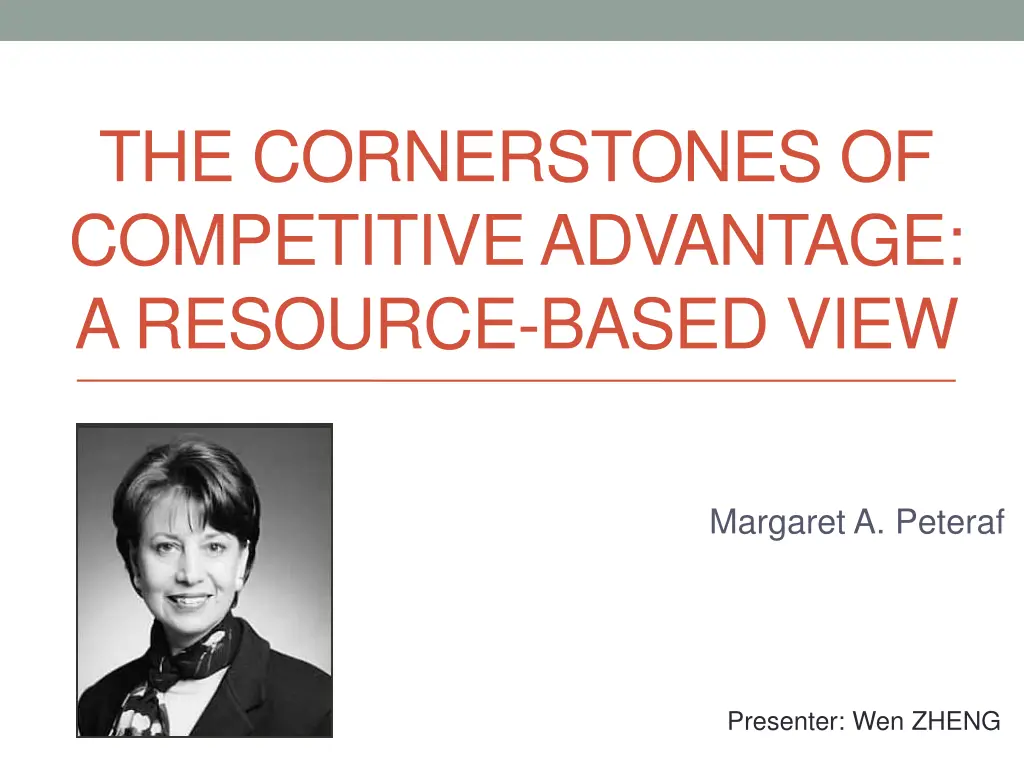 the cornerstones of competitive advantage n.w