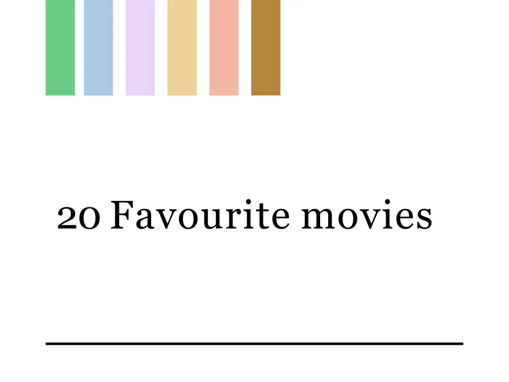 20 favourite movies n.w