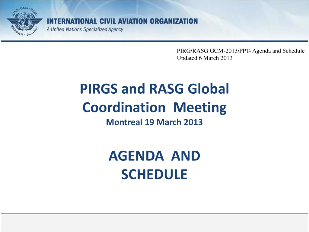 pirg rasg gcm 2013 ppt agenda and schedule n.w