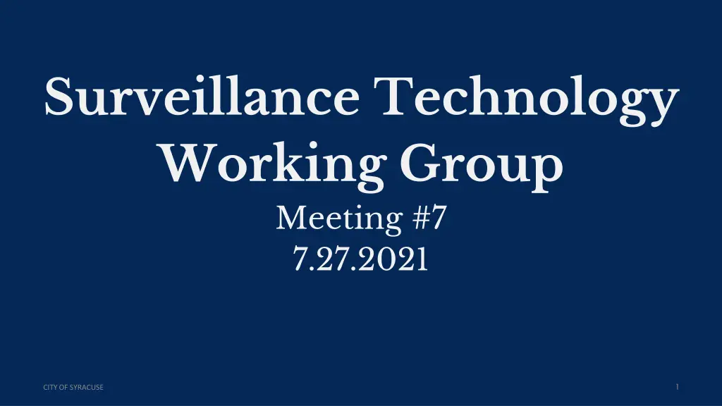 surveillance technology policy and data n.w