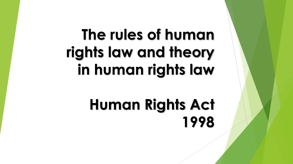 the rules of human rights law and theory in human n.w