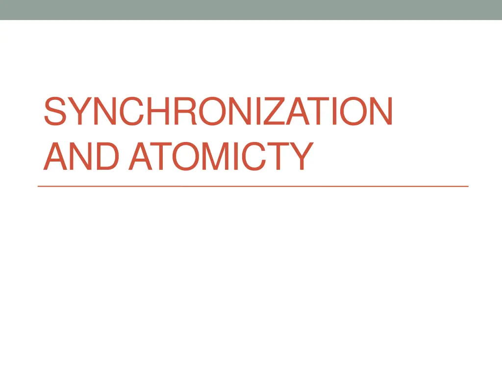 synchronization and atomicty n.w