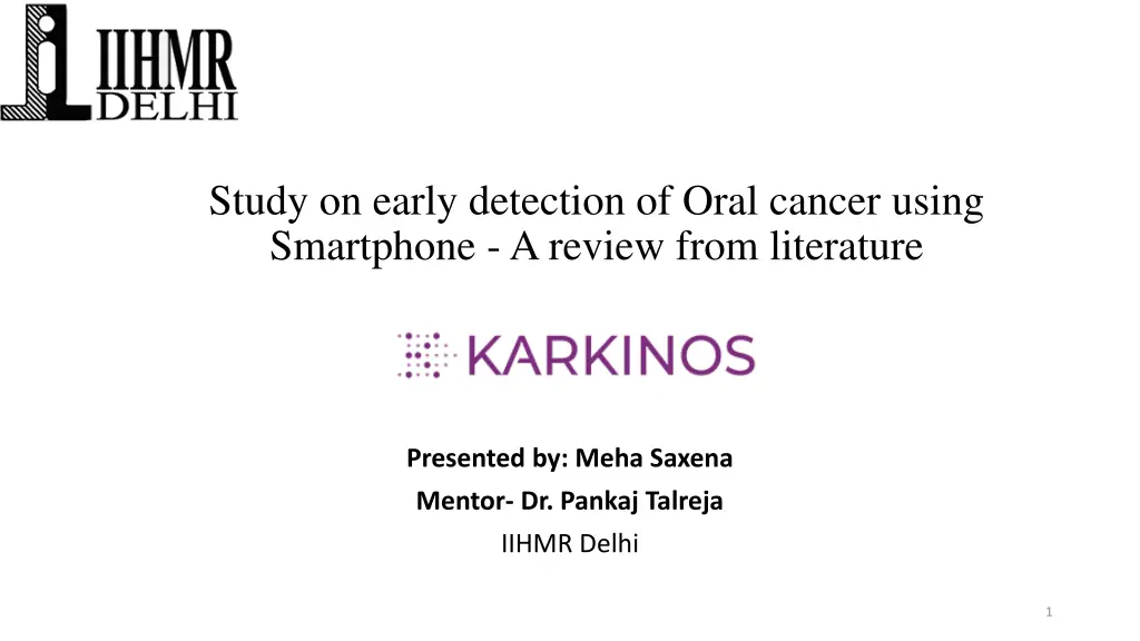 study on early detection of oral cancer using n.w