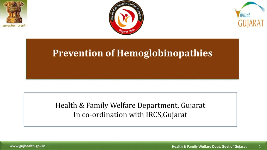 prevention of hemoglobinopathies n.w