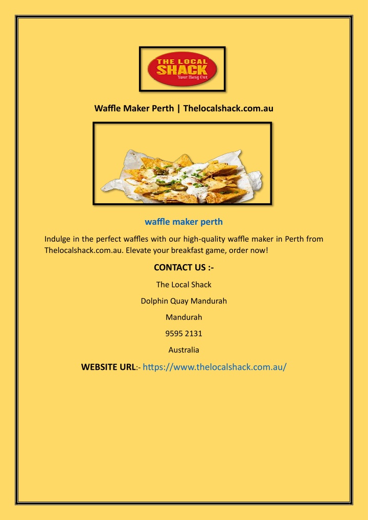 waffle maker perth thelocalshack com au n.w