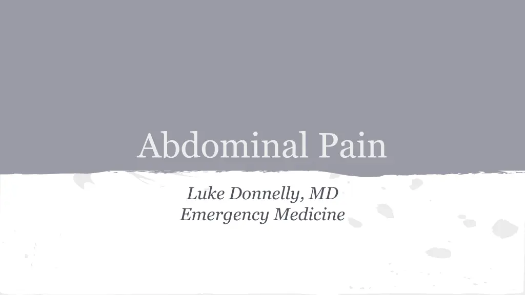 abdominal pain n.w