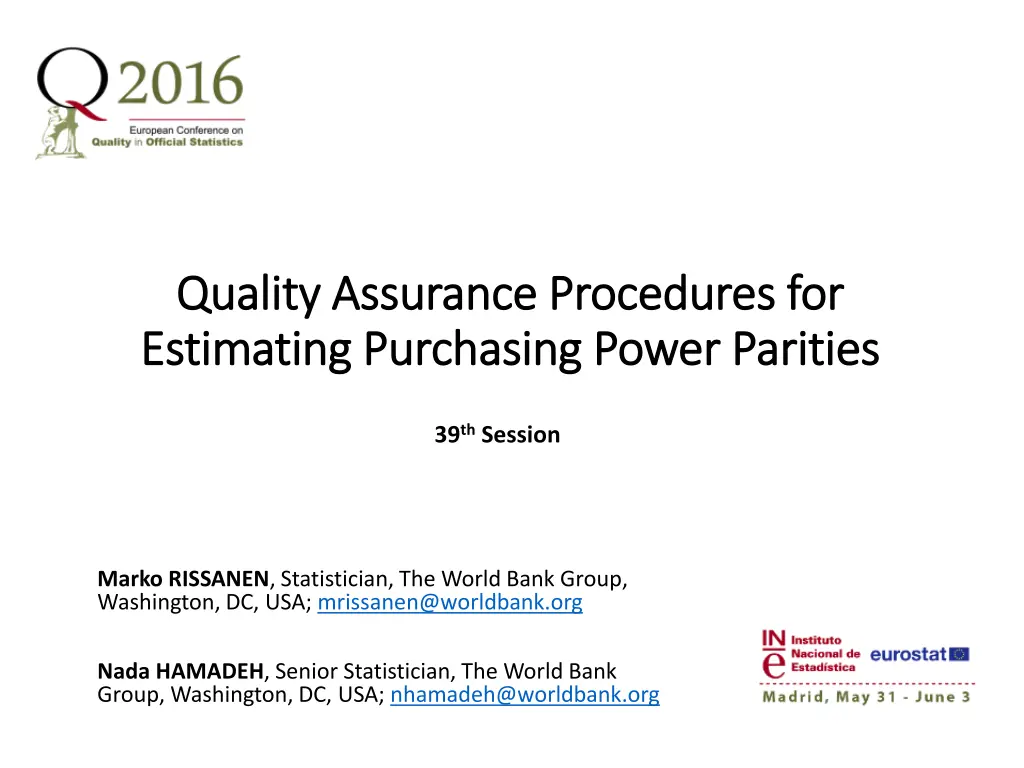 quality assurance procedures for quality n.w