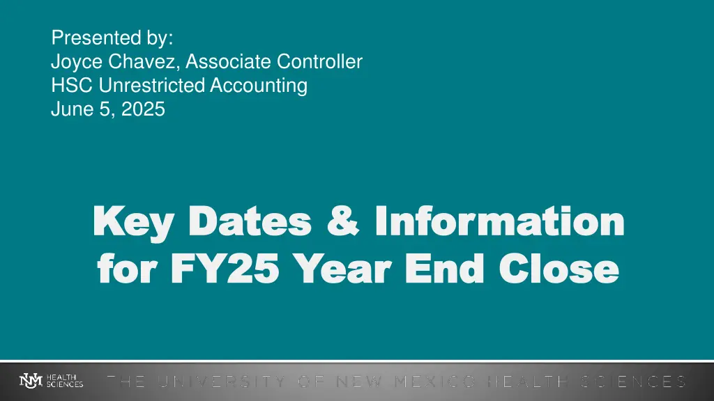 presented by joyce chavez associate controller n.w