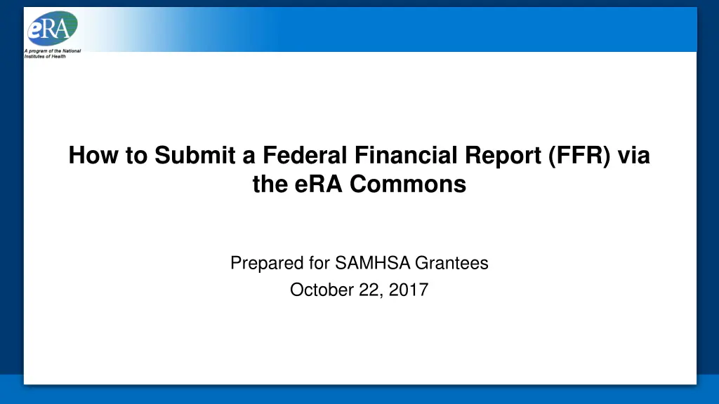 how to submit a federal financial report n.w