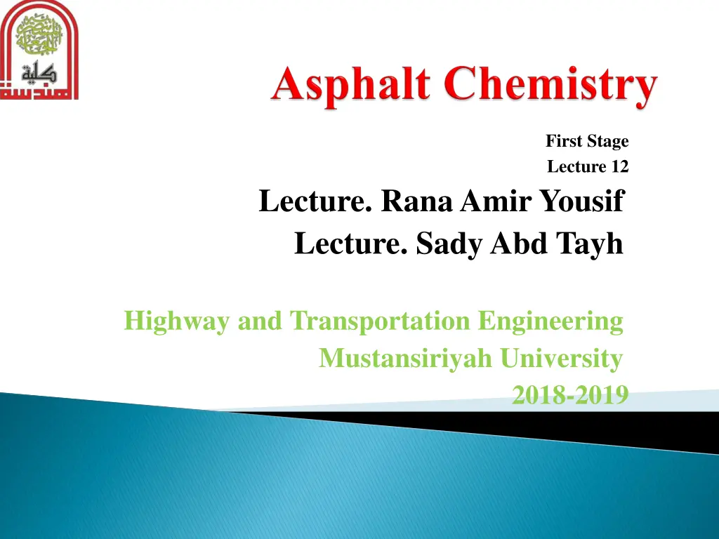 first stage lecture 12 n.w