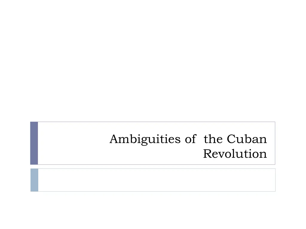 ambiguities of the cuban n.w