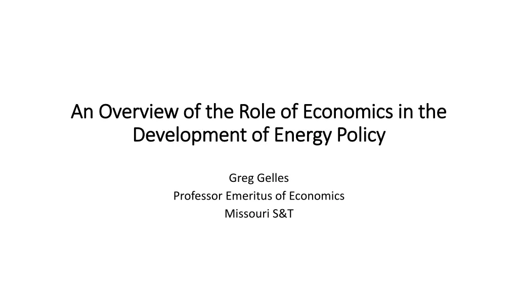 an overview of the role of economics n.w