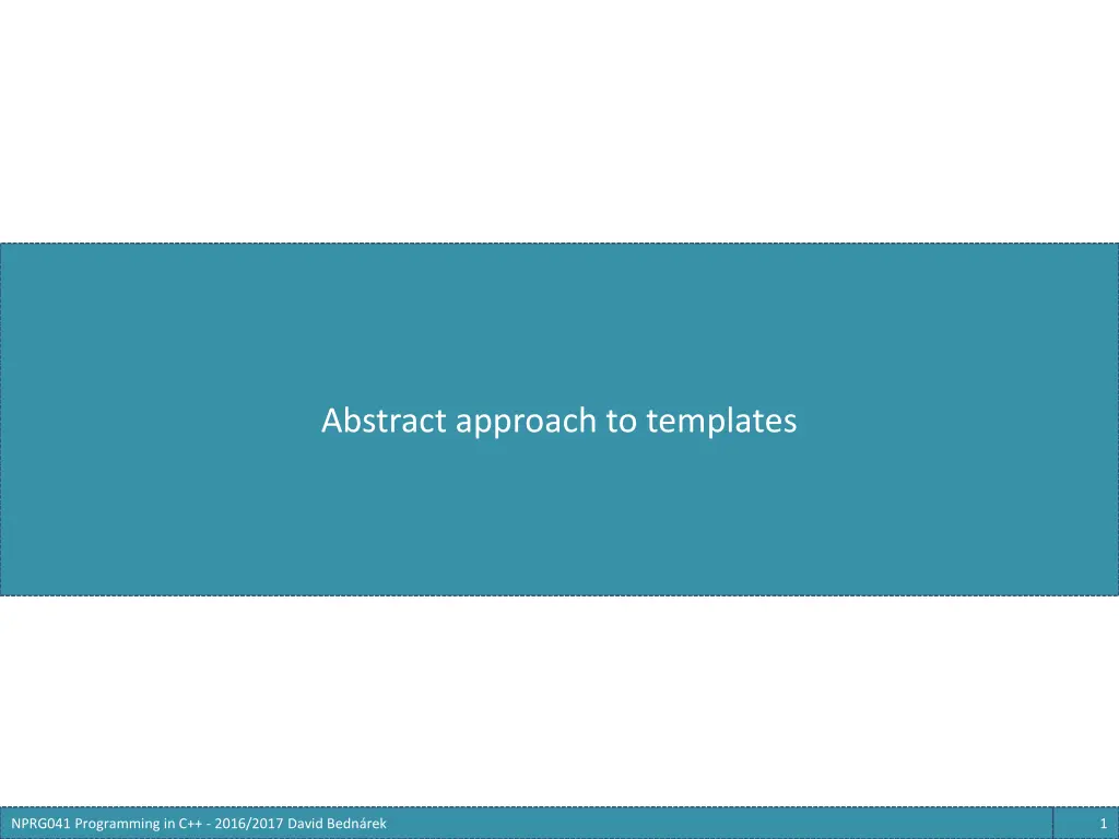 abstract approach to templates n.w