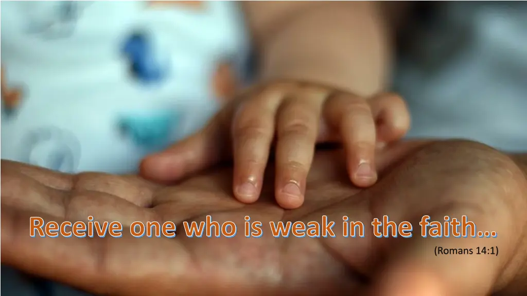 receive one who is weak in the faith n.w