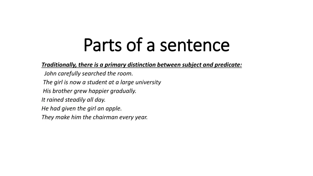 parts of a sentence parts of a sentence n.w