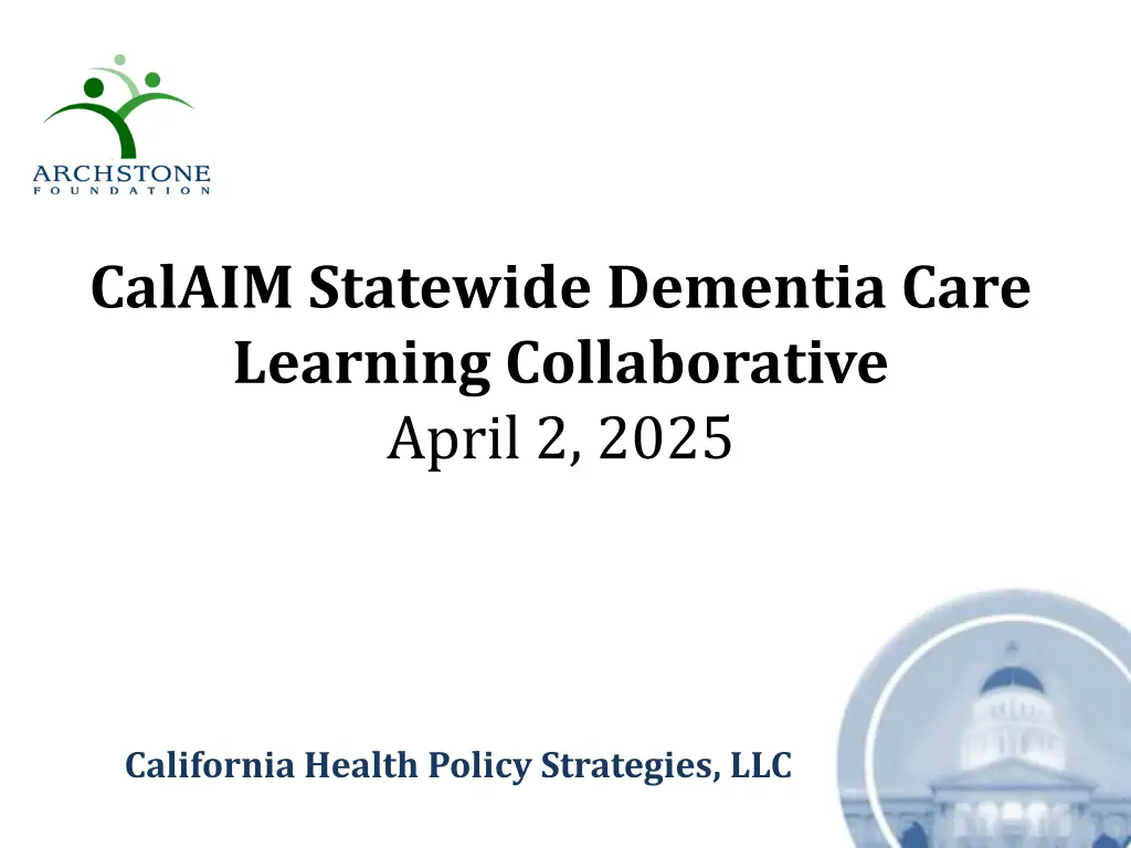 calaim statewide dementia care learning n.w