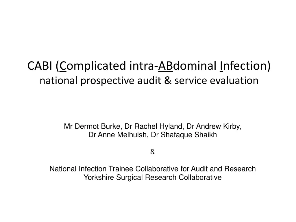 cabi complicated intra abdominal infection n.w