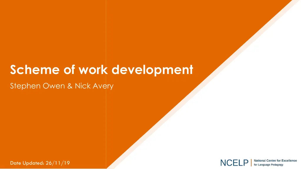 scheme of work development n.w