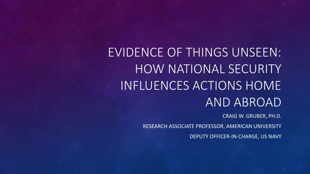 evidence of things unseen how national security n.w