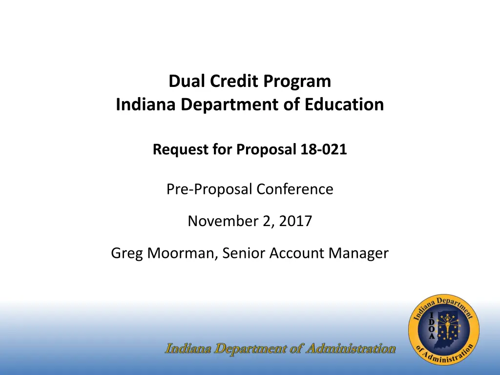 dual credit program indiana department n.w