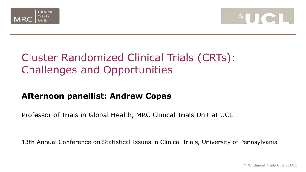 cluster randomized clinical trials crts n.w