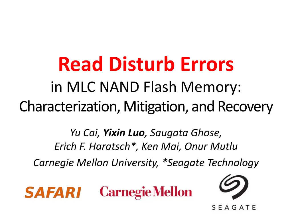 read disturb errors in mlc nand flash memory n.w
