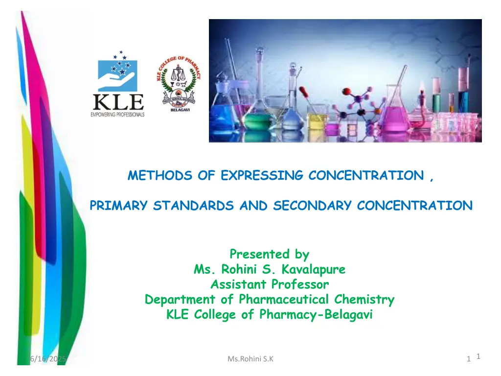 methods of expressing concentration n.w