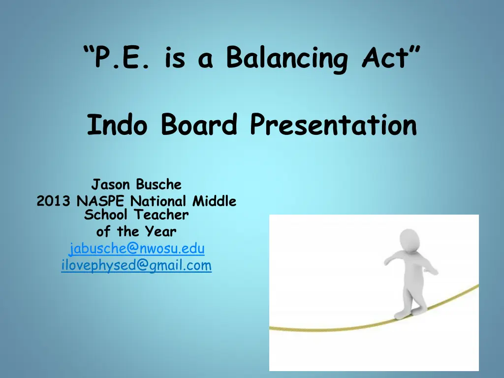 p e is a balancing act n.w