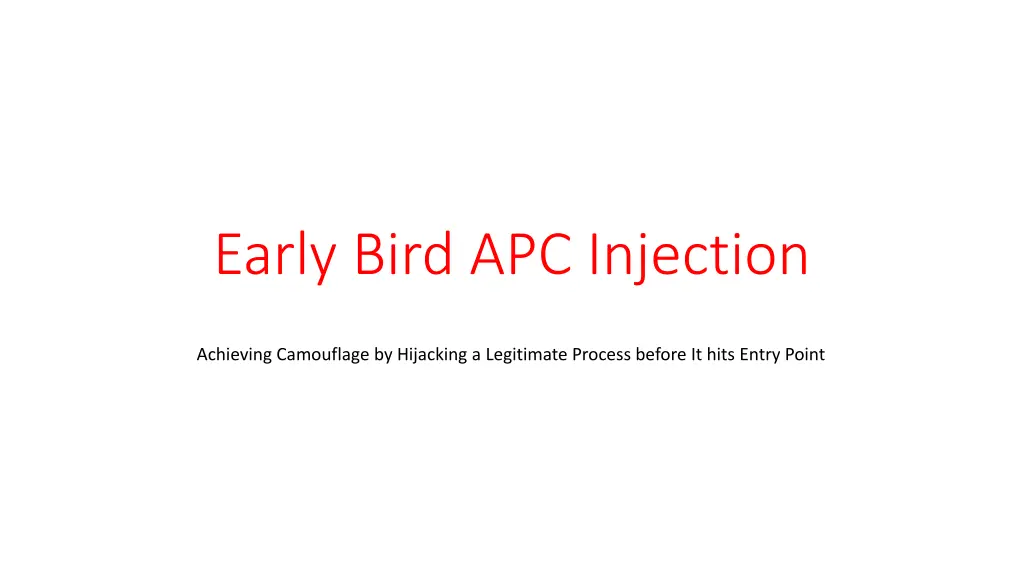 early bird apc injection n.w