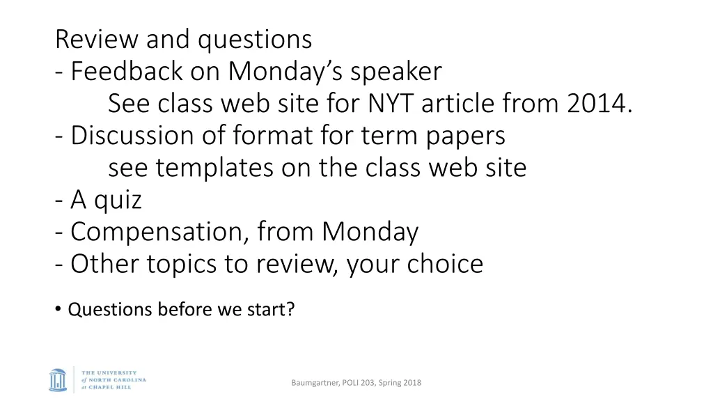 review and questions feedback on monday s speaker n.w