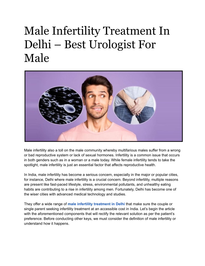 male infertility treatment in delhi best n.w
