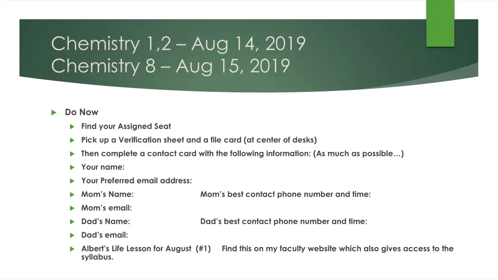 chemistry 1 2 aug 14 2019 chemistry 8 aug 15 2019 n.w