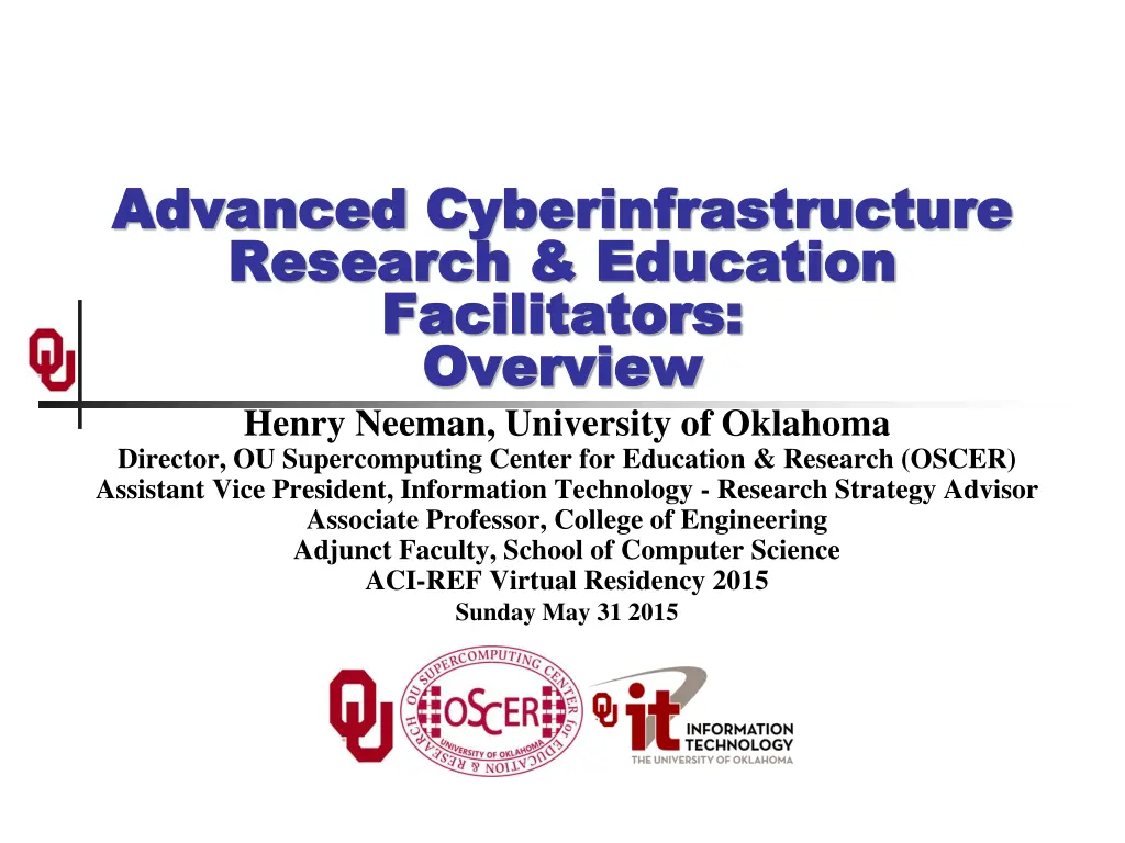 advanced advanced cyberinfrastructure n.w