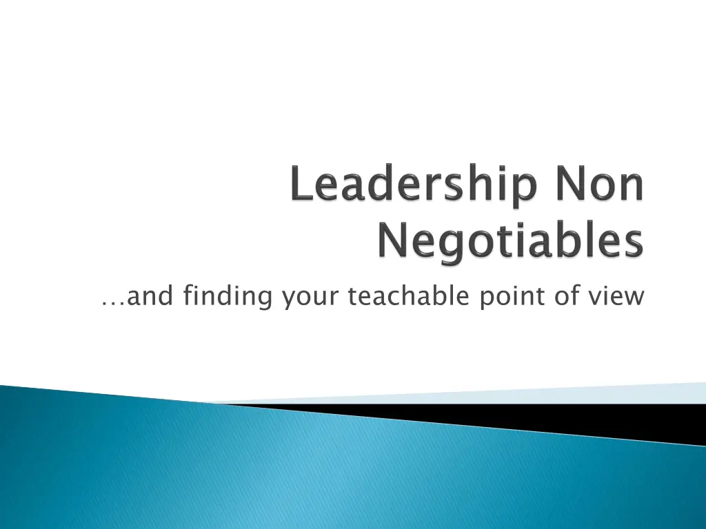 and finding your teachable point of view n.w