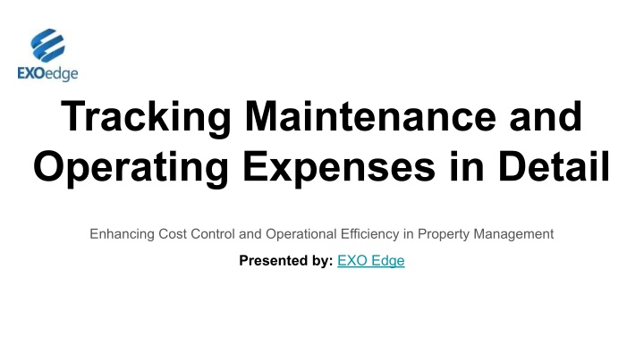 tracking maintenance and operating expenses n.w