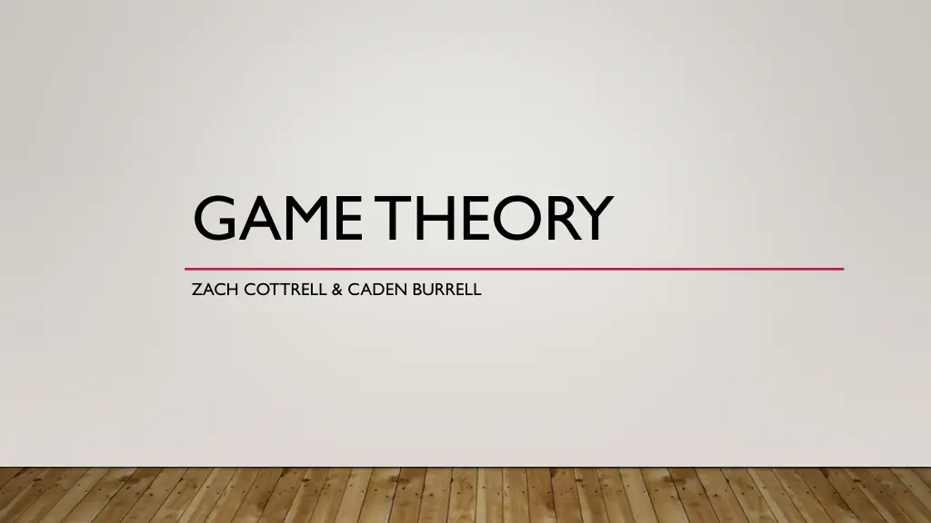 game theory n.w